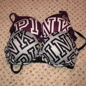 Size 34 C pink bras
